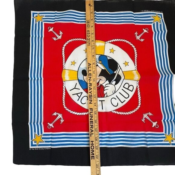 Vintage Disney Mickey Mouse Yacht Club Bandana Scarf Captain Resort Nautical USA - Picture 4 of 12